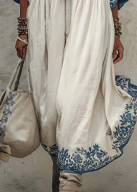 Robe longue froissée à manches courtes pour femme grande taille 3