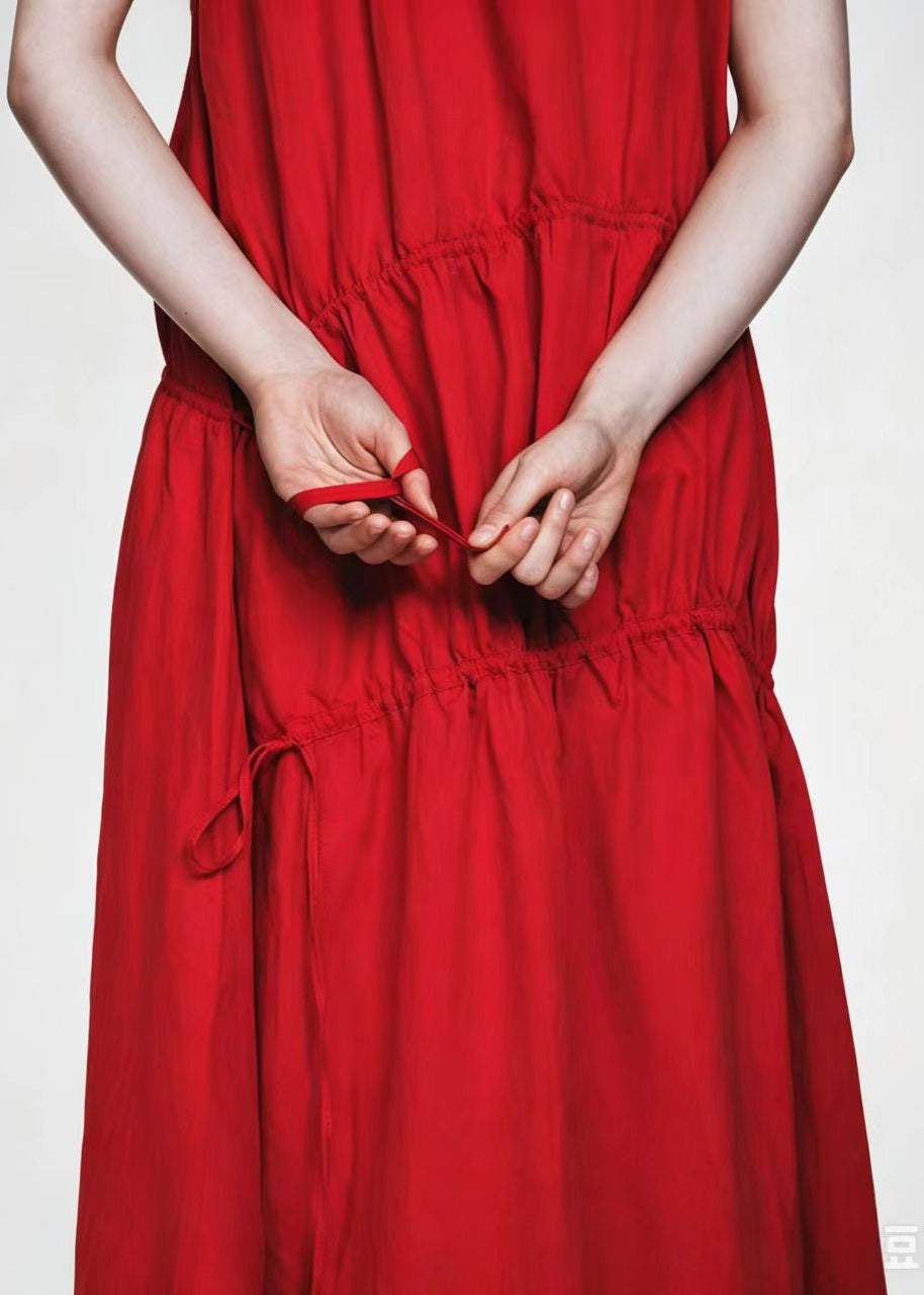 Robe longue pour femme avec cordon de serrage style froissé 3