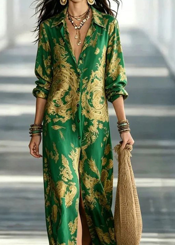 Robe longue pour femmes col Peter Pan style estival 3