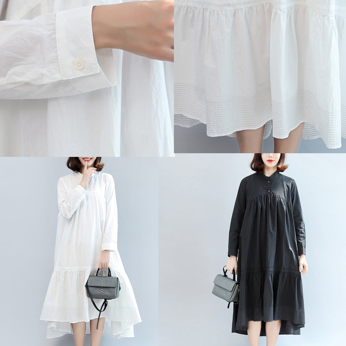 Robe maxi femme automne manches longues décontractée grande taille 4