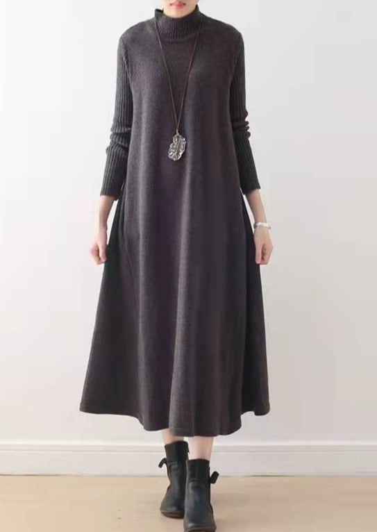Robe maxi hiver pour femme grande taille style décontracté 1