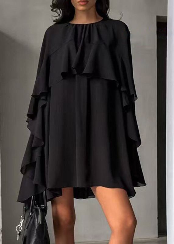 Robe mi-longue à volants pour femme coupe ample 1