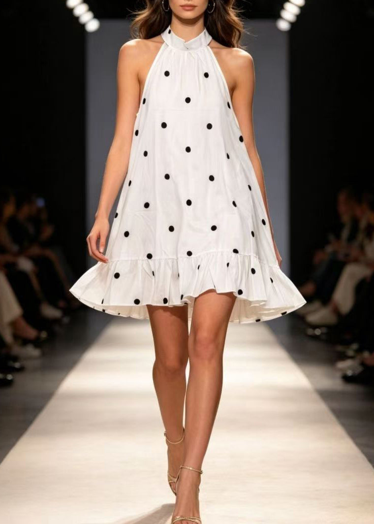 Robe mi-longue femme décontractée à volants patchwork 4