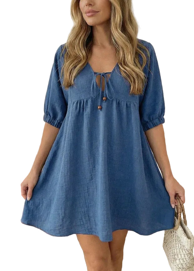 Robe mi-longue femme style patchwork bohème 0