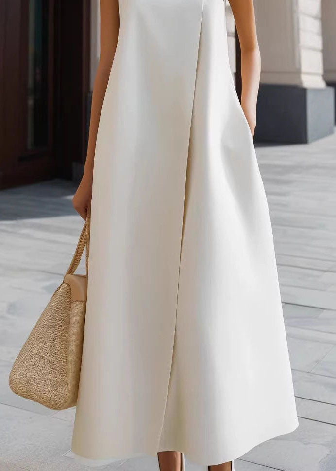 Robe sans manches col montant pour femme style vacances 4