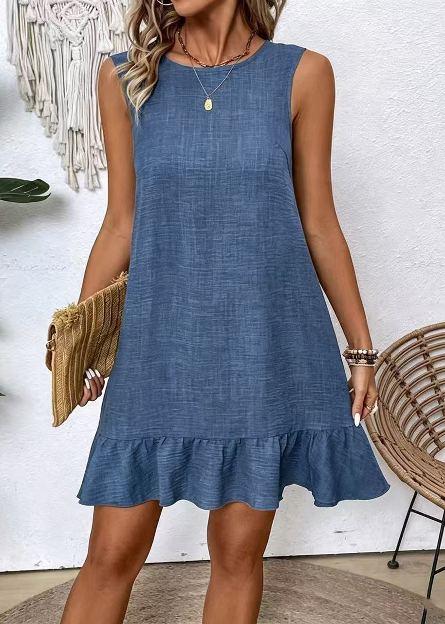 Robe sans manches oversize à lacets pour femme 1