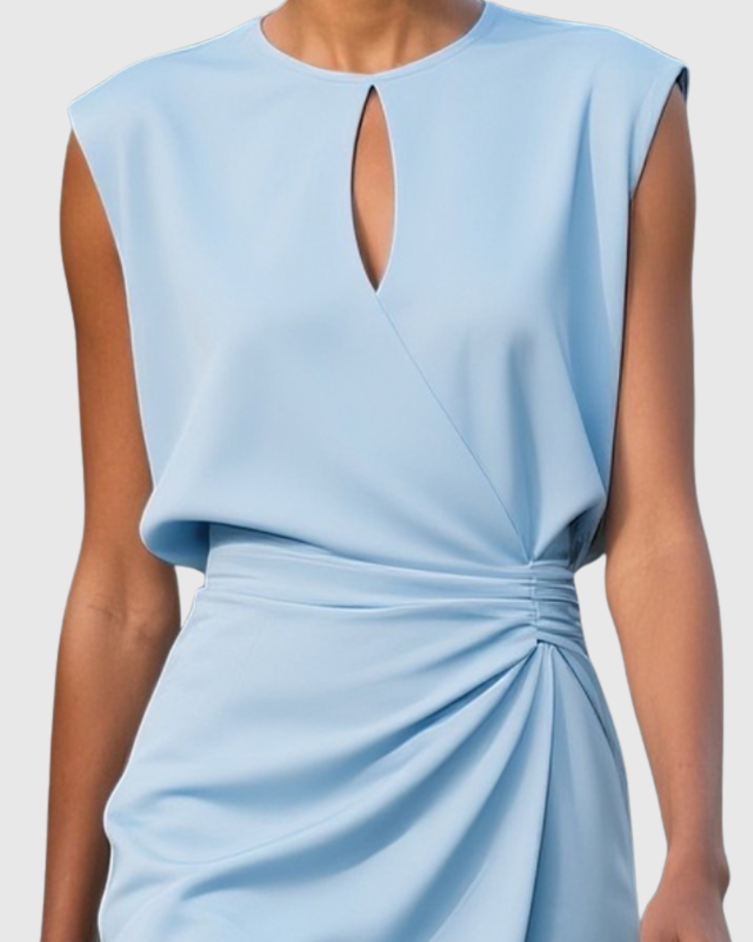 Robe sans manches pour femmes avec détail froncé 2