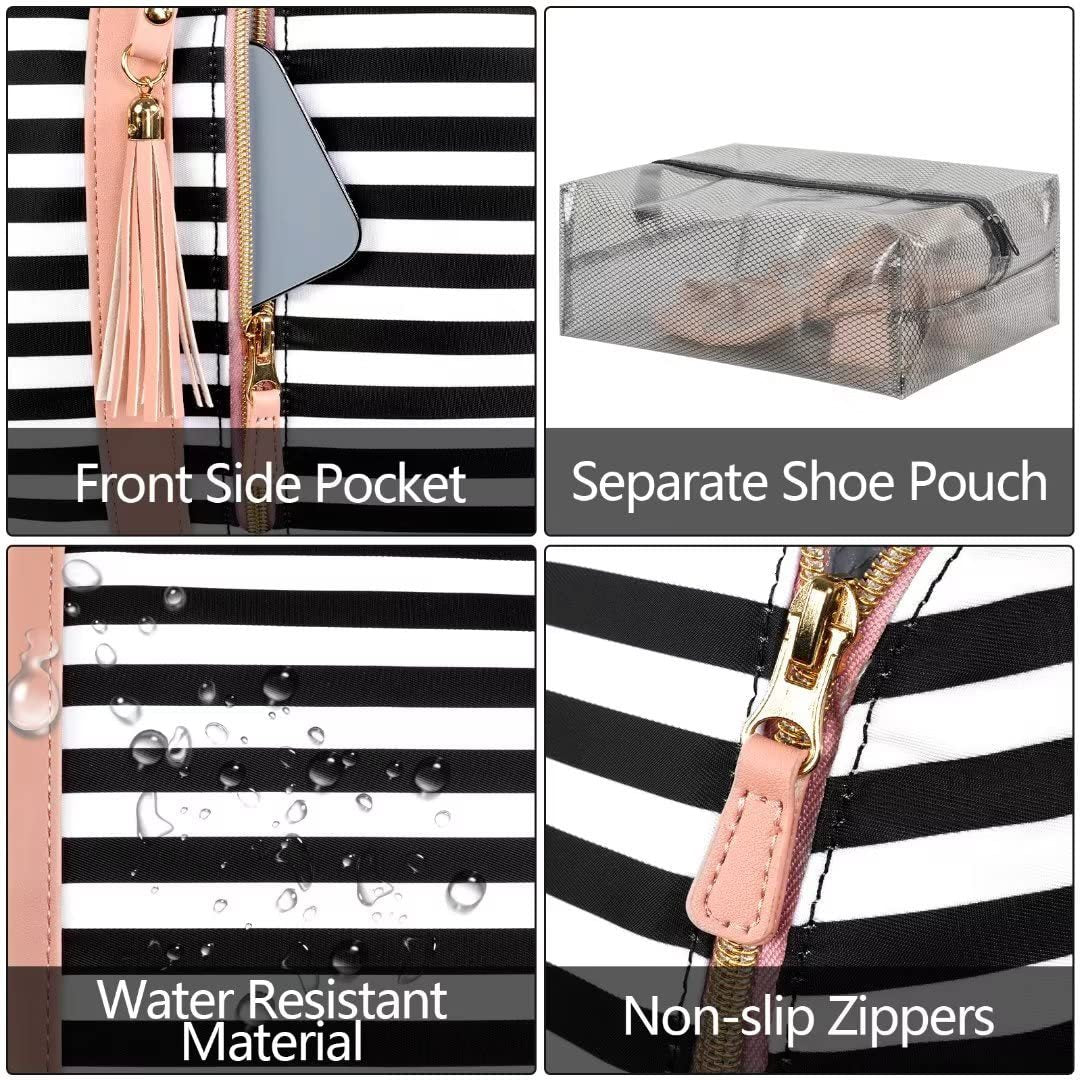 Sac de Voyage Femme Noir Pliable Cuir PU Pratique-3