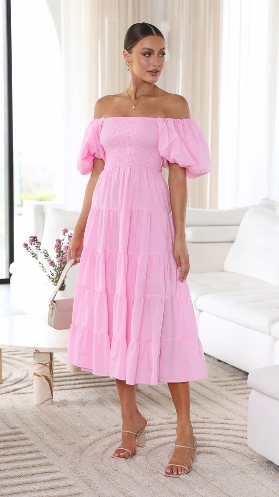 Robe d'Été Femme Midi Épaules Dénudées Chic en Tissu Doux-2