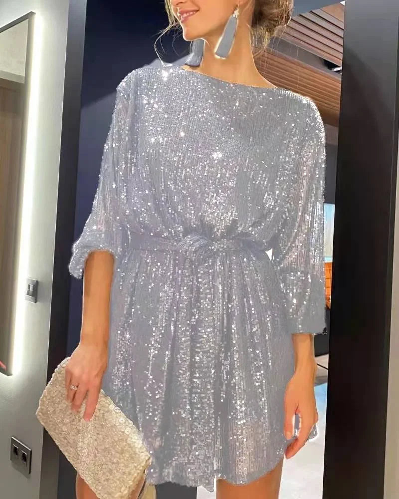 Robe de fête Femme à Paillettes Scintillantes 1