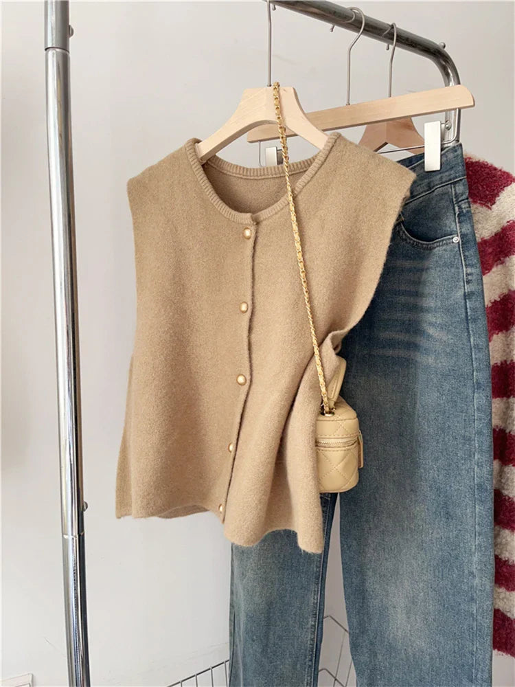 Variant image for Gilet Femme Classique en Mélange de Coton avec Boutons-5