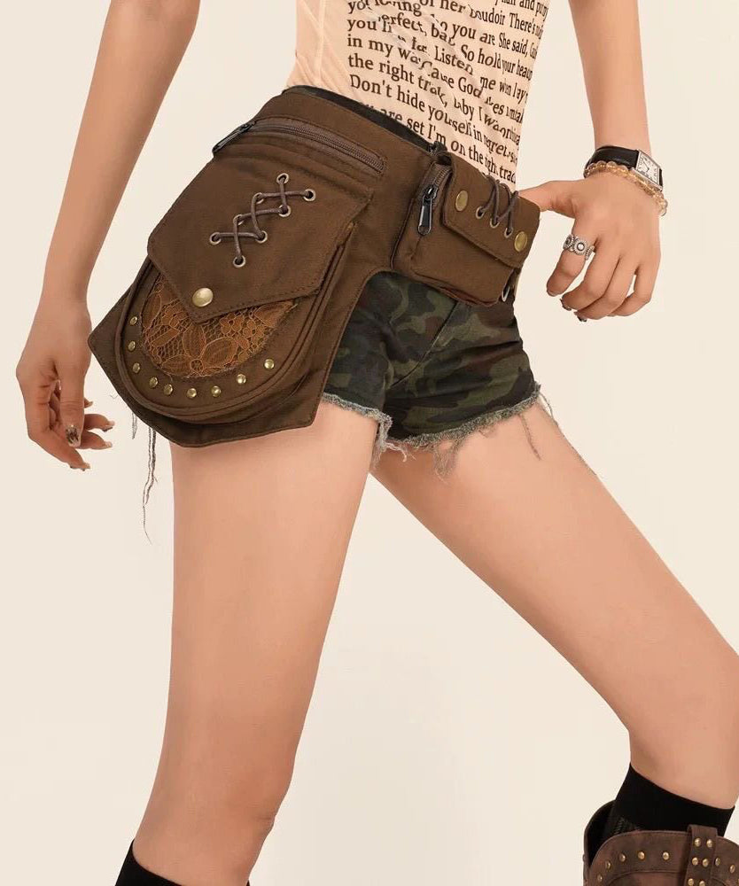 Sac Latéral Homme Rétro Avec Rivets et Ceinture Large 2