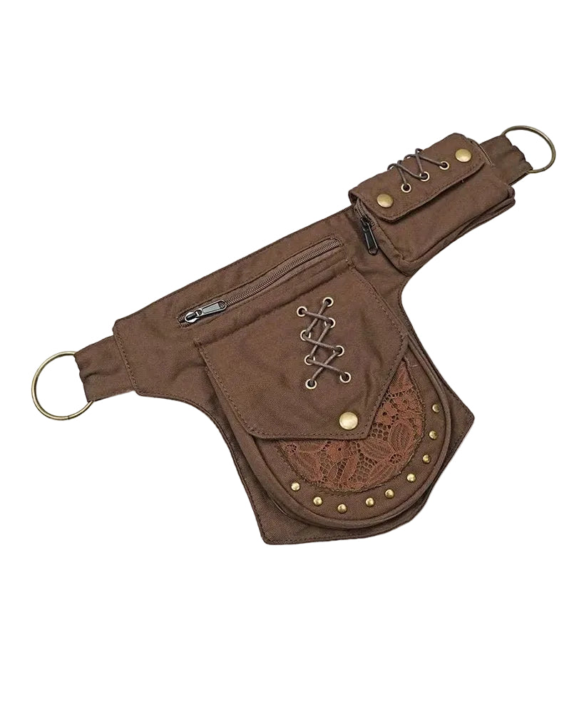 Sac Latéral Homme Rétro Avec Rivets et Ceinture Large 4