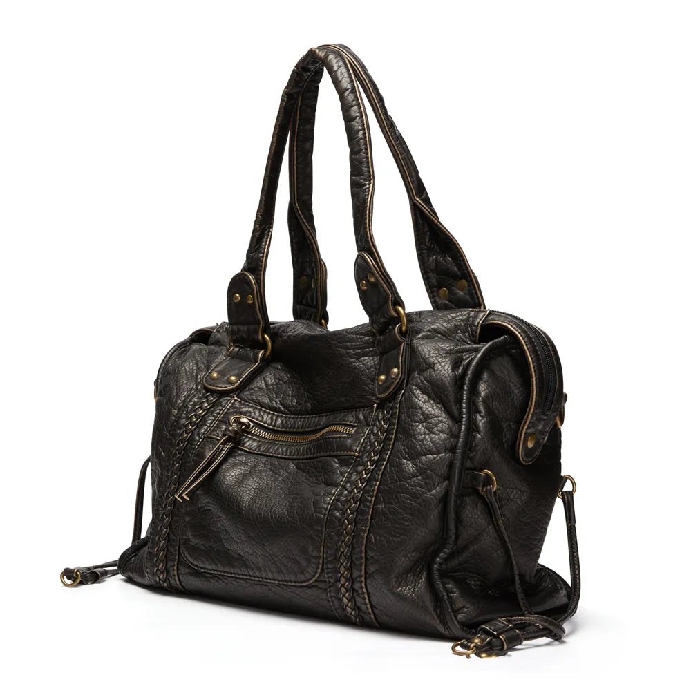 Sac à Main Noir pour Femmes au Style Vintage 5