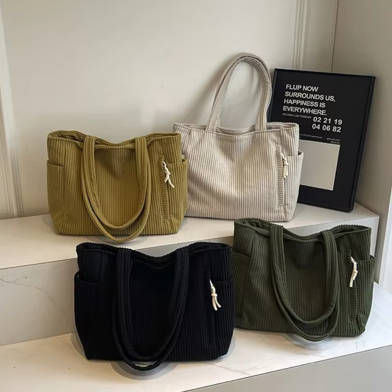 Sac à bandoulière en velours côtelé pour femme 1