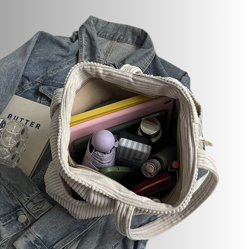 Sac à bandoulière en velours côtelé pour femme 5