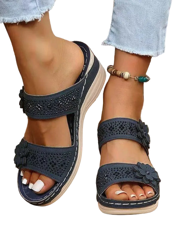 Sandales Compensées Femme Style Floral 1