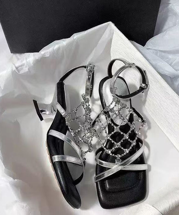 Sandales Femme Talons Épais Détails Brillants 3