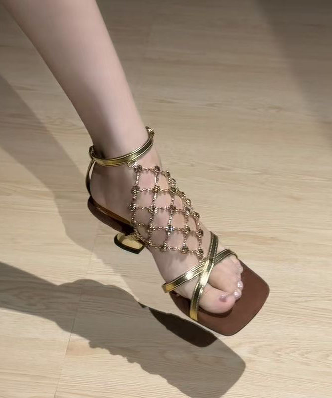 Sandales Femme Talons Épais Détails Brillants 4