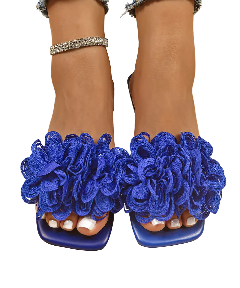 Sandales à Bout Ouvert Confortables avec Épissage Floral 0