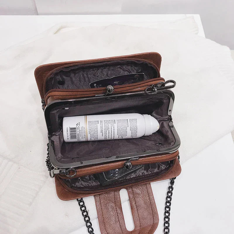 Sac Bandoulière Femme Vintage en Cuir PU Compact et Élégant 3