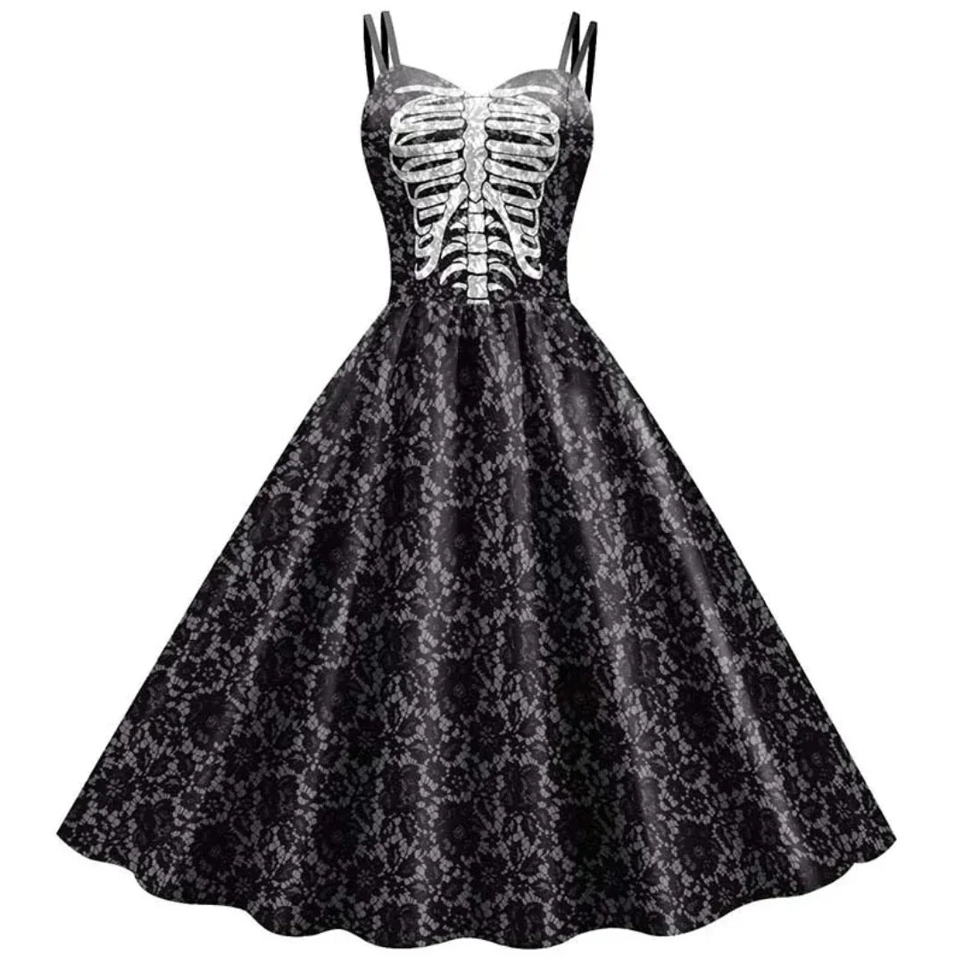 Robe Femme A-Line Gothique 100% Polyester 2