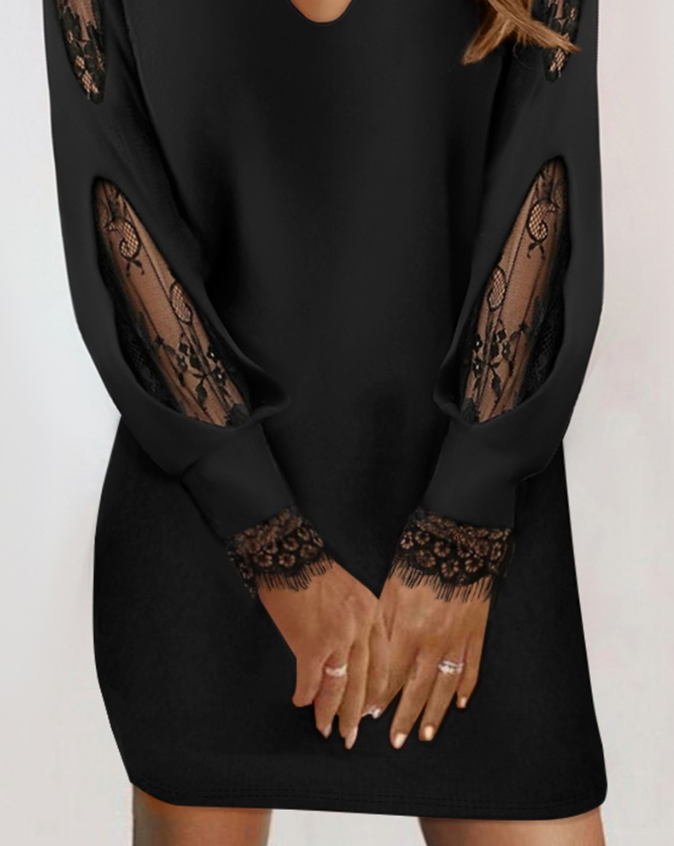 Robe Femme Courte Décontractée en Dentelle Coton-3