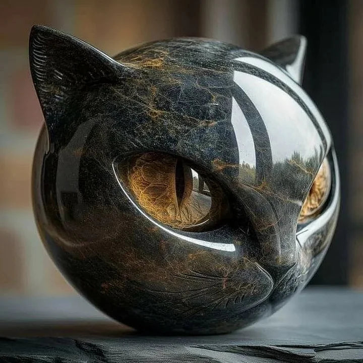 Sculpture de tête de chat au design moderne 1