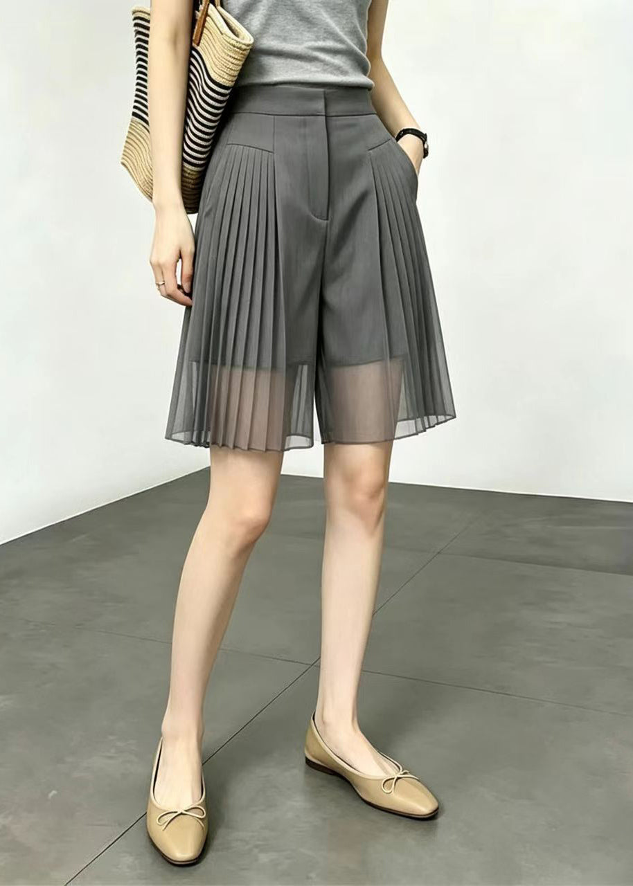 Short Femme Froissé avec Poches - Style Décontracté et Pratique 1