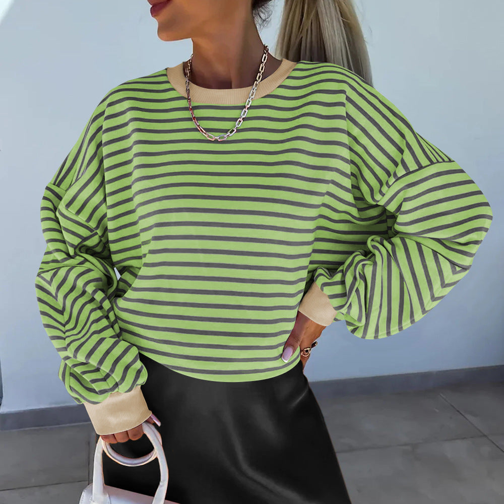 Sweat-shirt Femme Boxy à Rayures 6