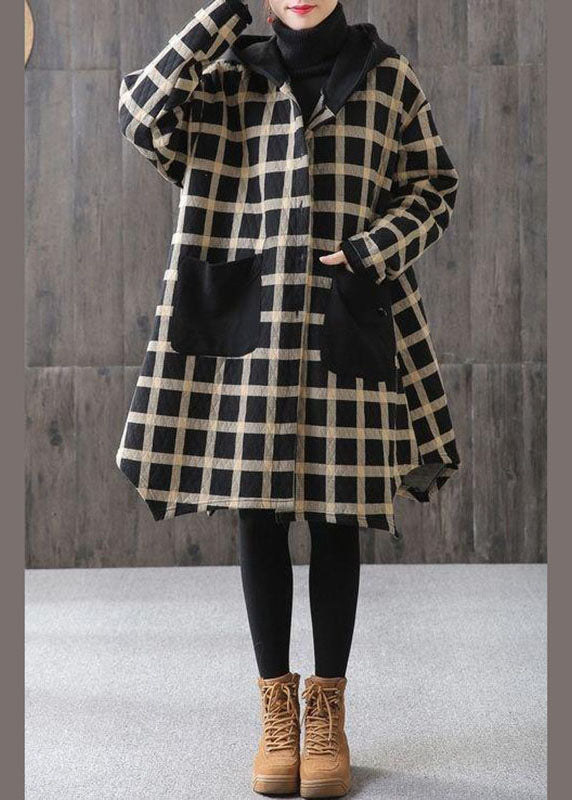 Sweat Femme à Capuche à Carreaux avec Poches 2