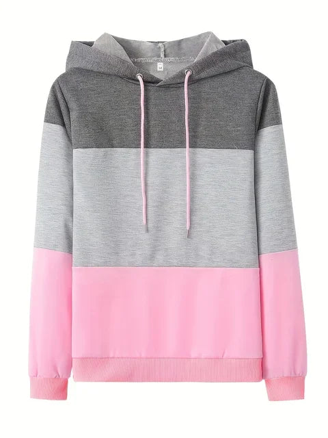 Sweat Shirt Femme Color Block Décontracté à Manches Longues 7