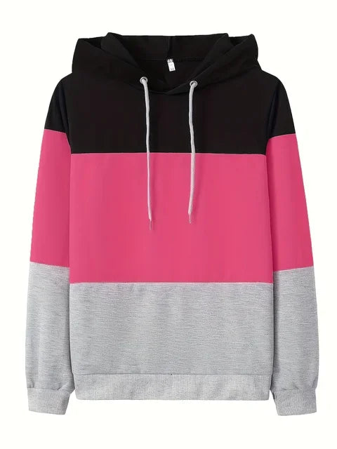 Sweat Shirt Femme Color Block Décontracté à Manches Longues 9