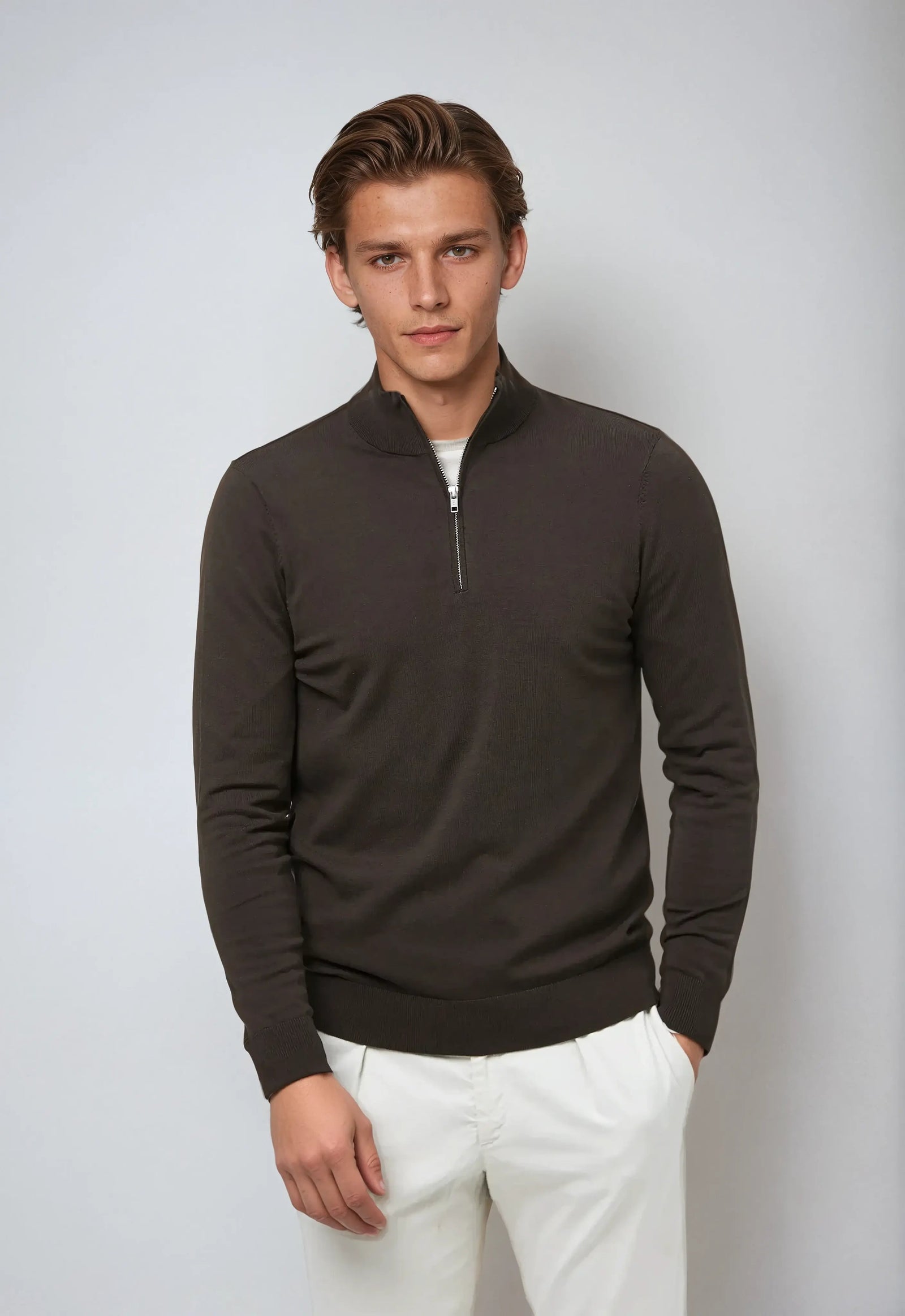 Sweat Shirt Homme Demi-Fermeture Modern Style 3