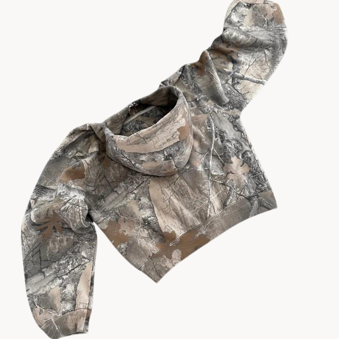 Sweat à Capuche Détendu Camouflage 5