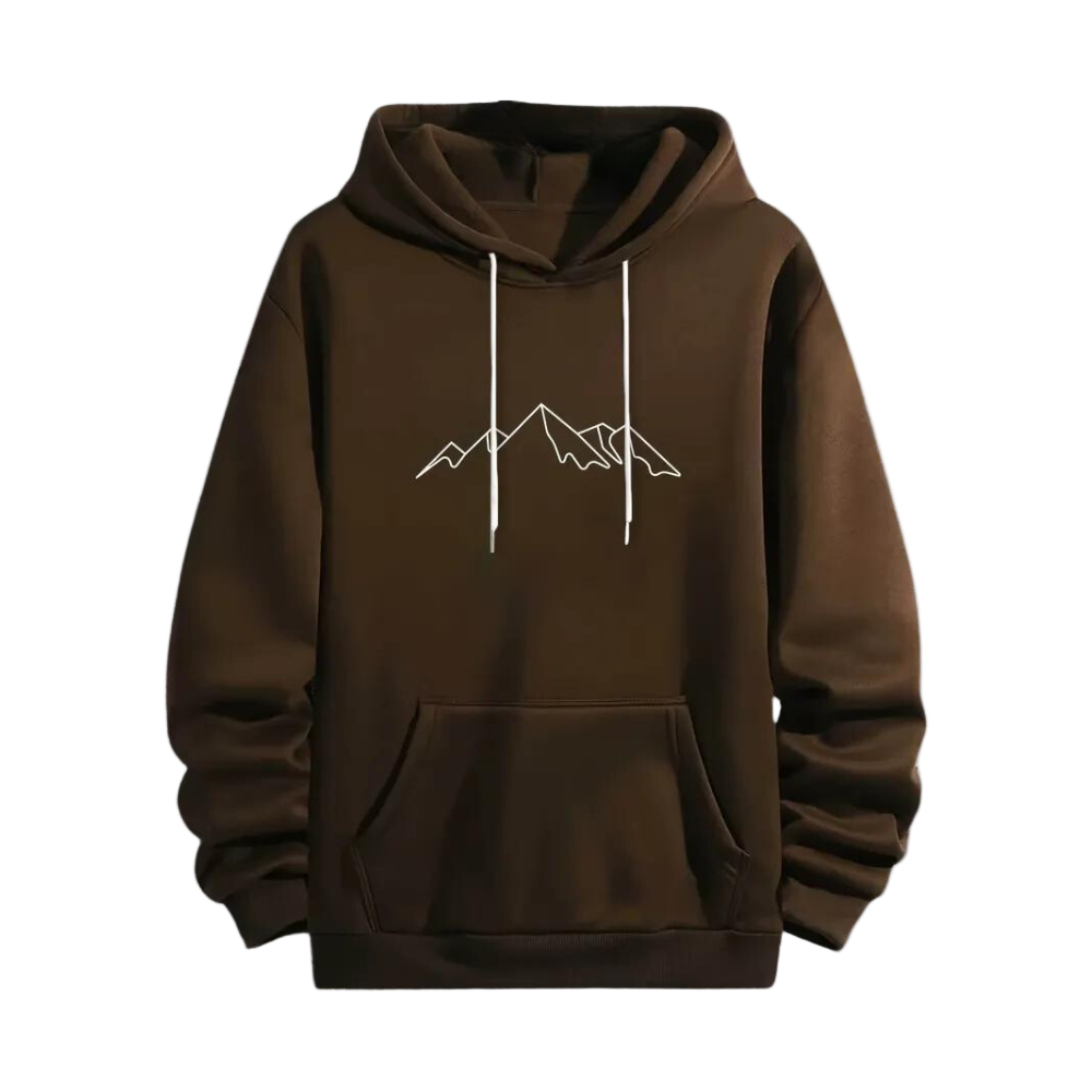 Sweat à Capuche Homme Imprimé Montagne Casual 0