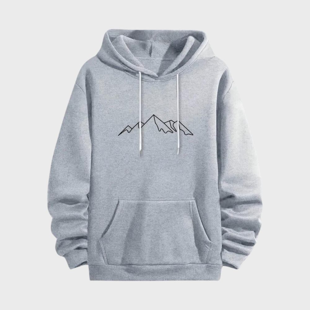 Sweat à Capuche Homme Imprimé Montagne Casual 10