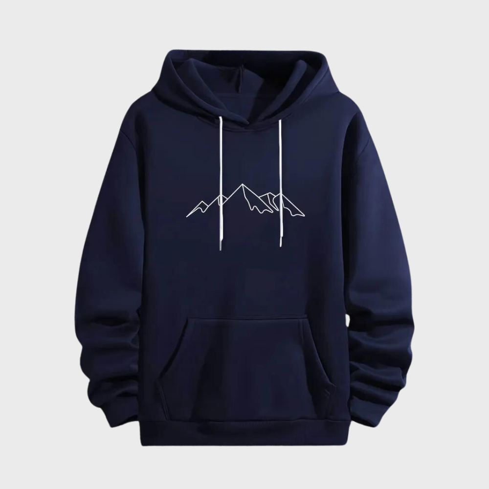 Sweat à Capuche Homme Imprimé Montagne Casual 9