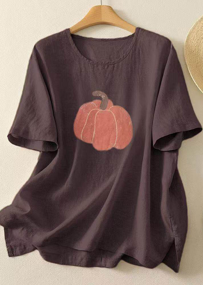 T-shirt Femme Col Rond Imprimé Style Décontracté Été 2
