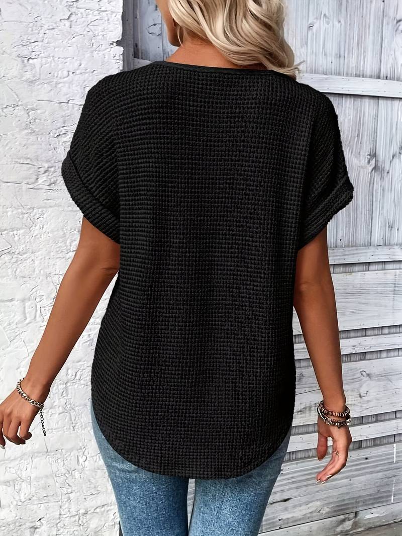 T-shirt Femme à Col Rond avec Détails en Dentelle 2
