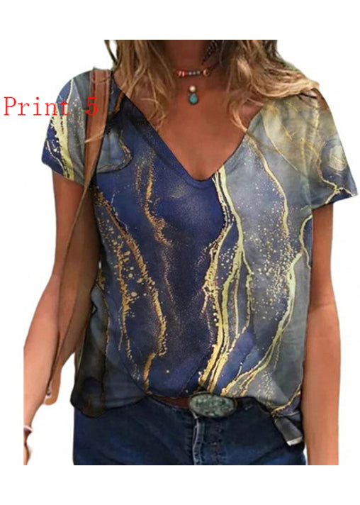 T-shirt d'été à col en V pour femmes 4
