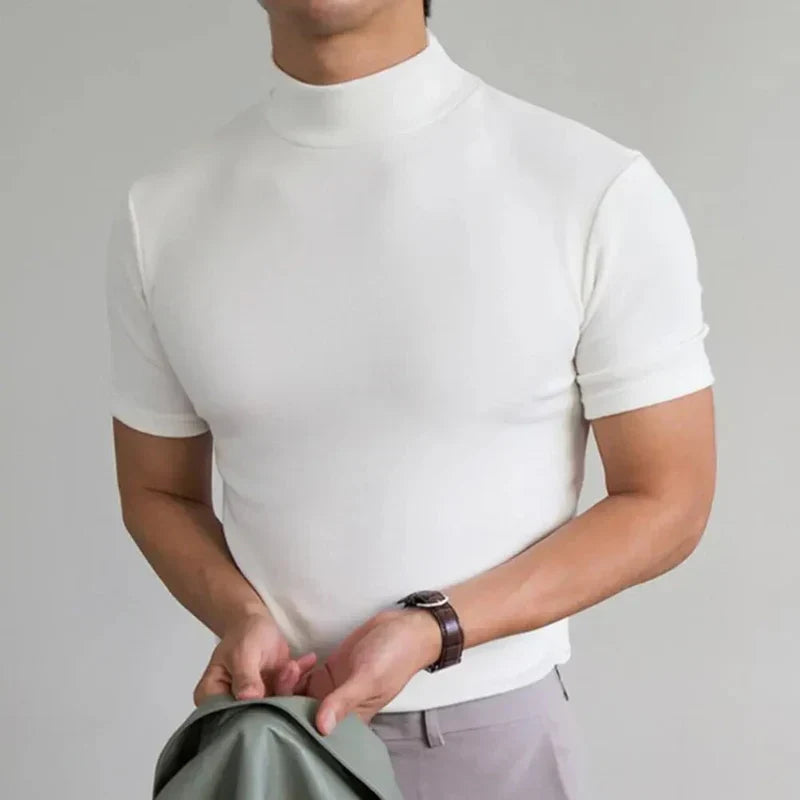 T-shirt décontracté à col montant pour homme, idéal au quotidien 3