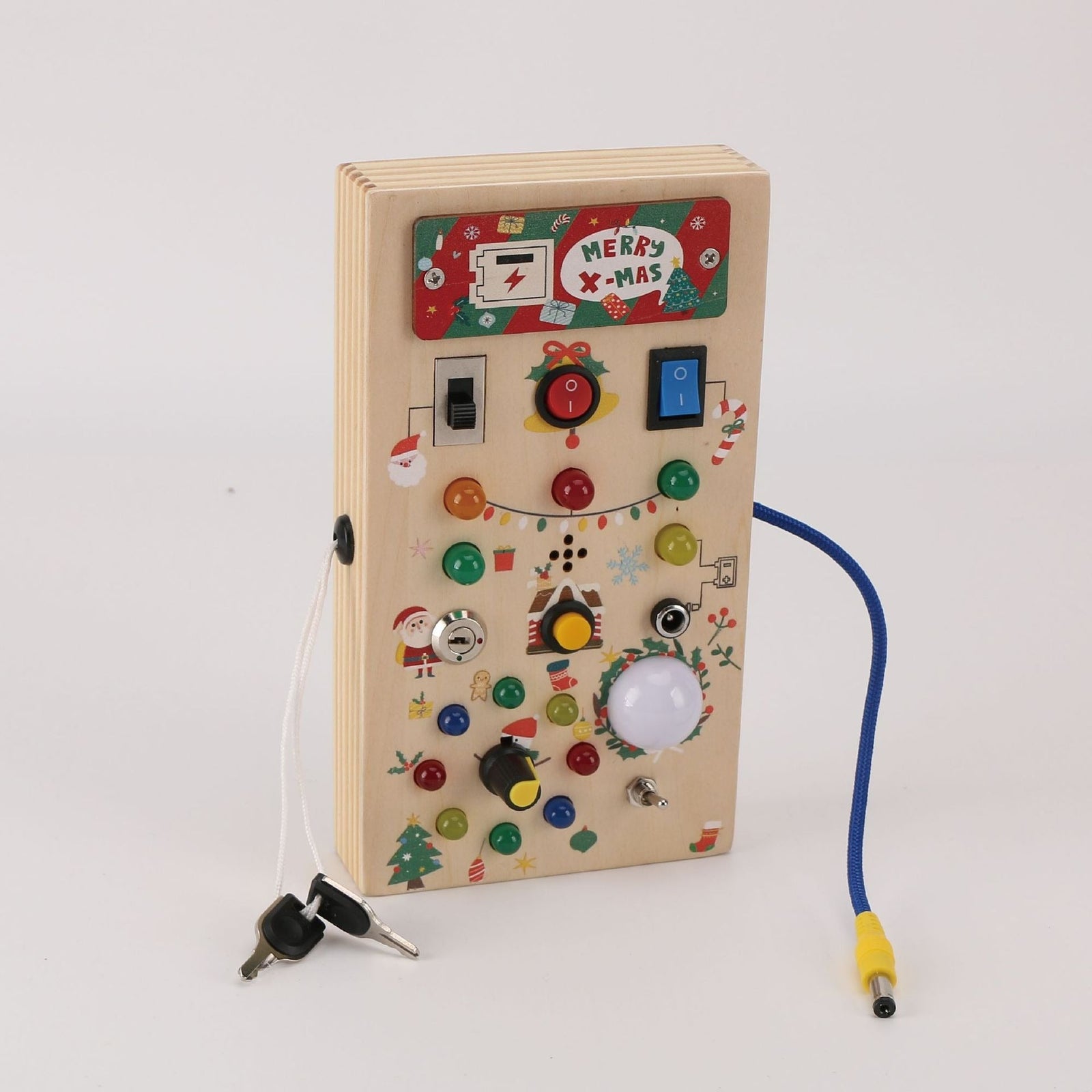 Tableau d'activités Montessori en bois avec lumières LED 3