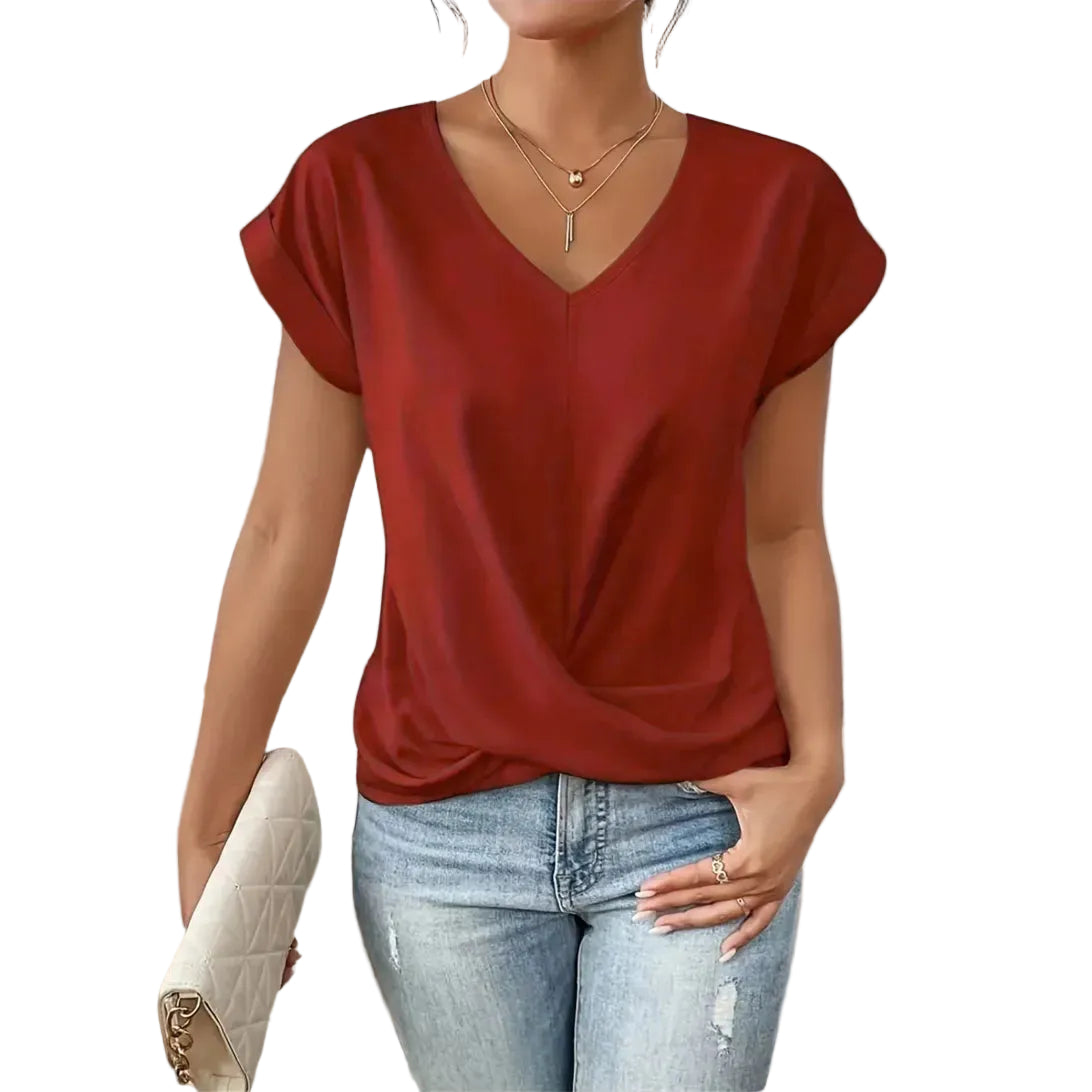 Tee Shirt Femme Col en Cœur Décontracté 3