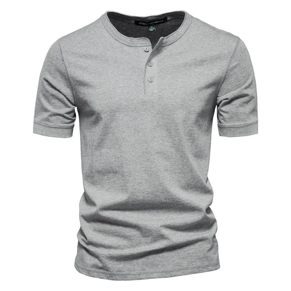 Tee Shirt Homme Col Élégant Coton Respirant