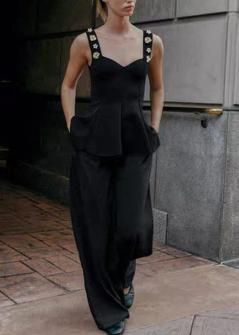 Top Caraco Femme Style Estival à Perles Fines 1