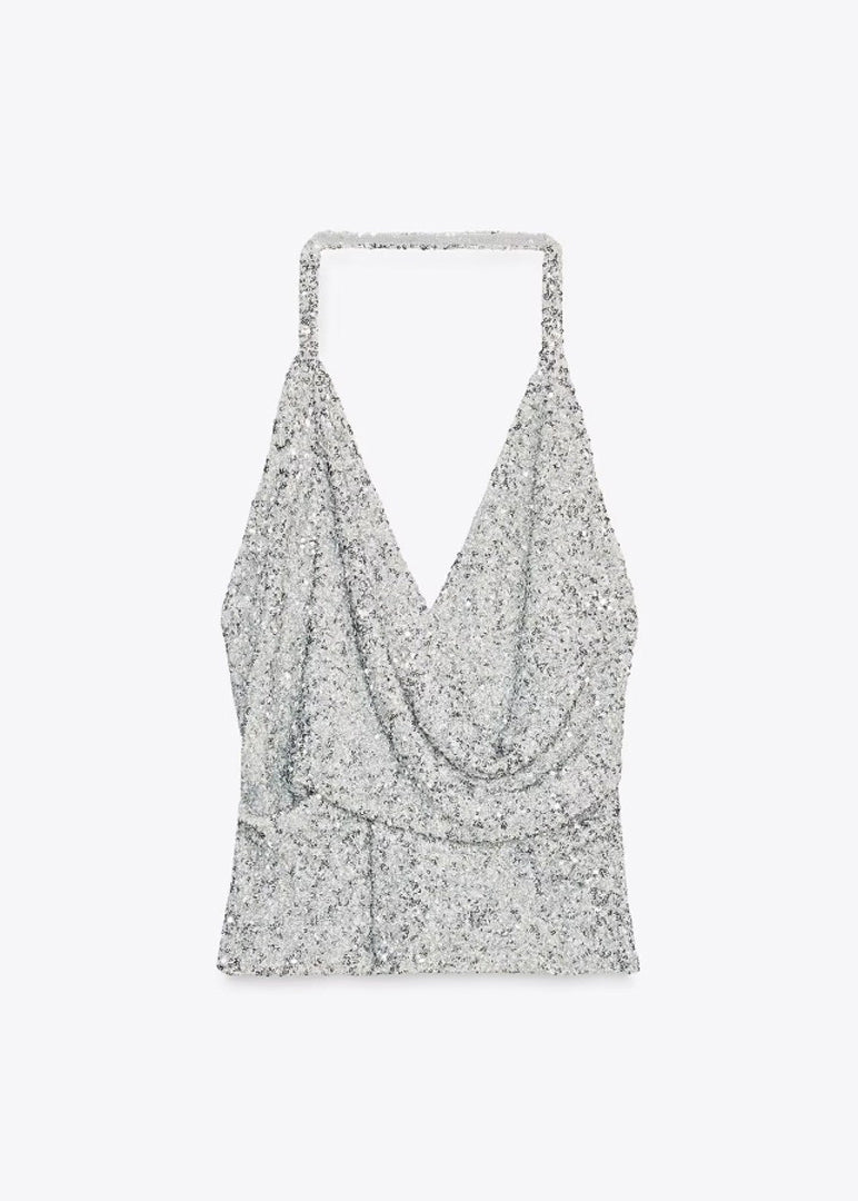 Top Femme Dos Nu Pailleté Sans Manches 3