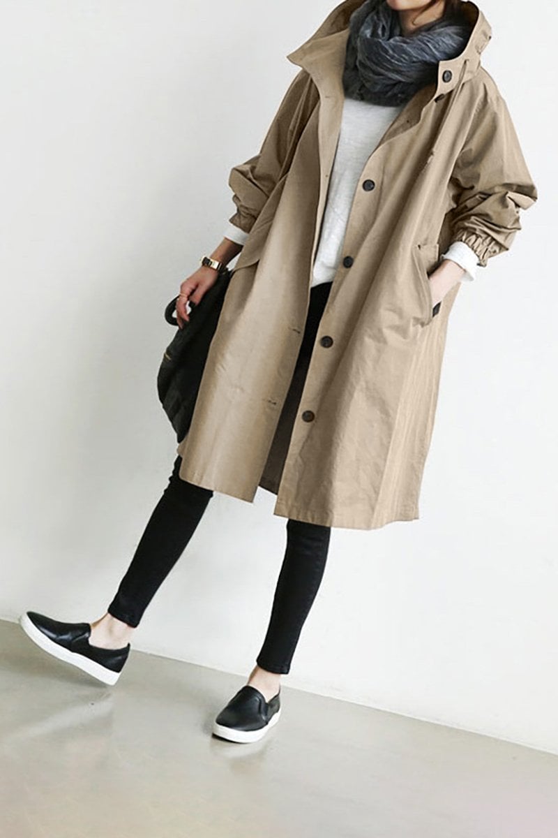Trenchcoat pour Femmes avec Capuche Imperméable 4