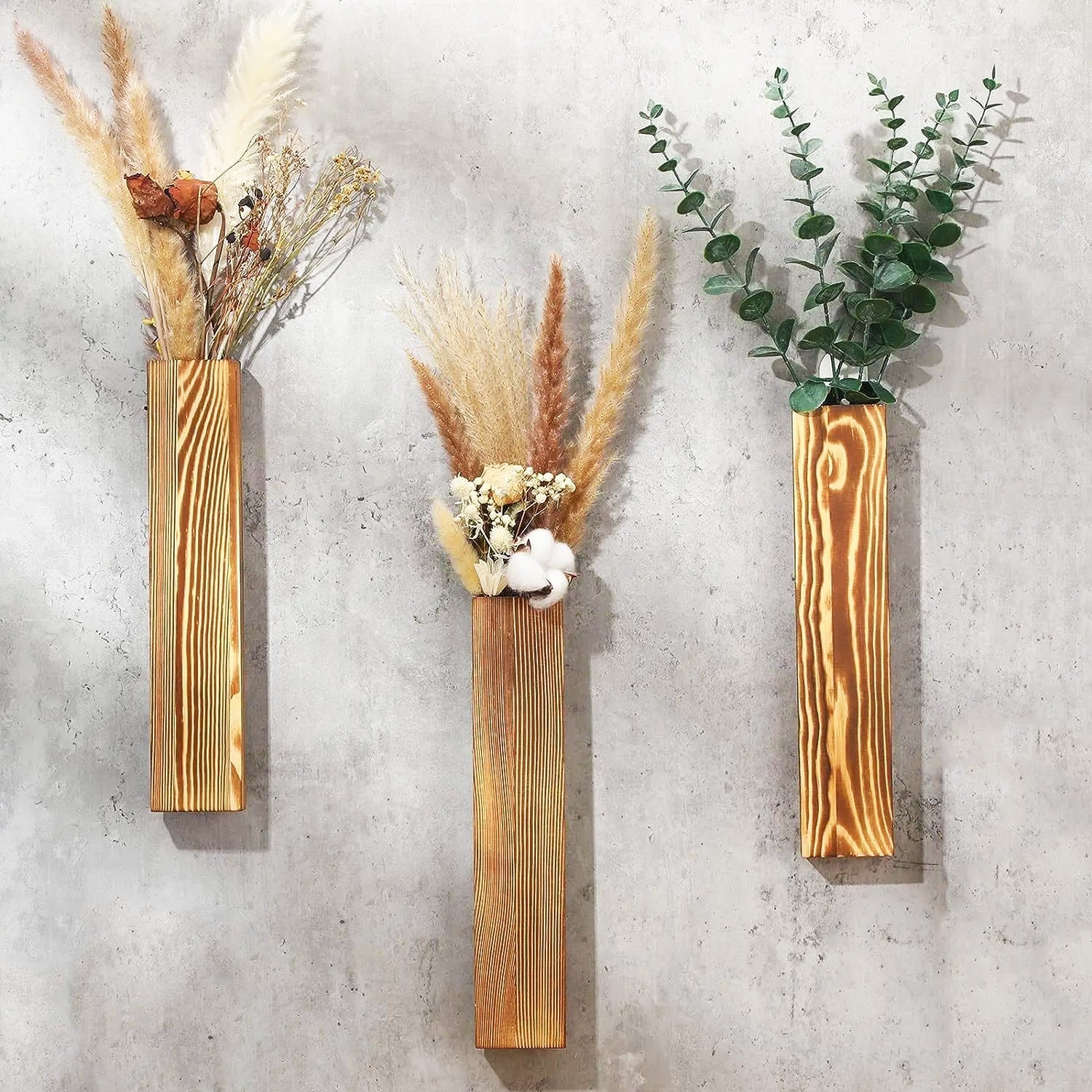 Vase Mural en Bois Minimaliste 1