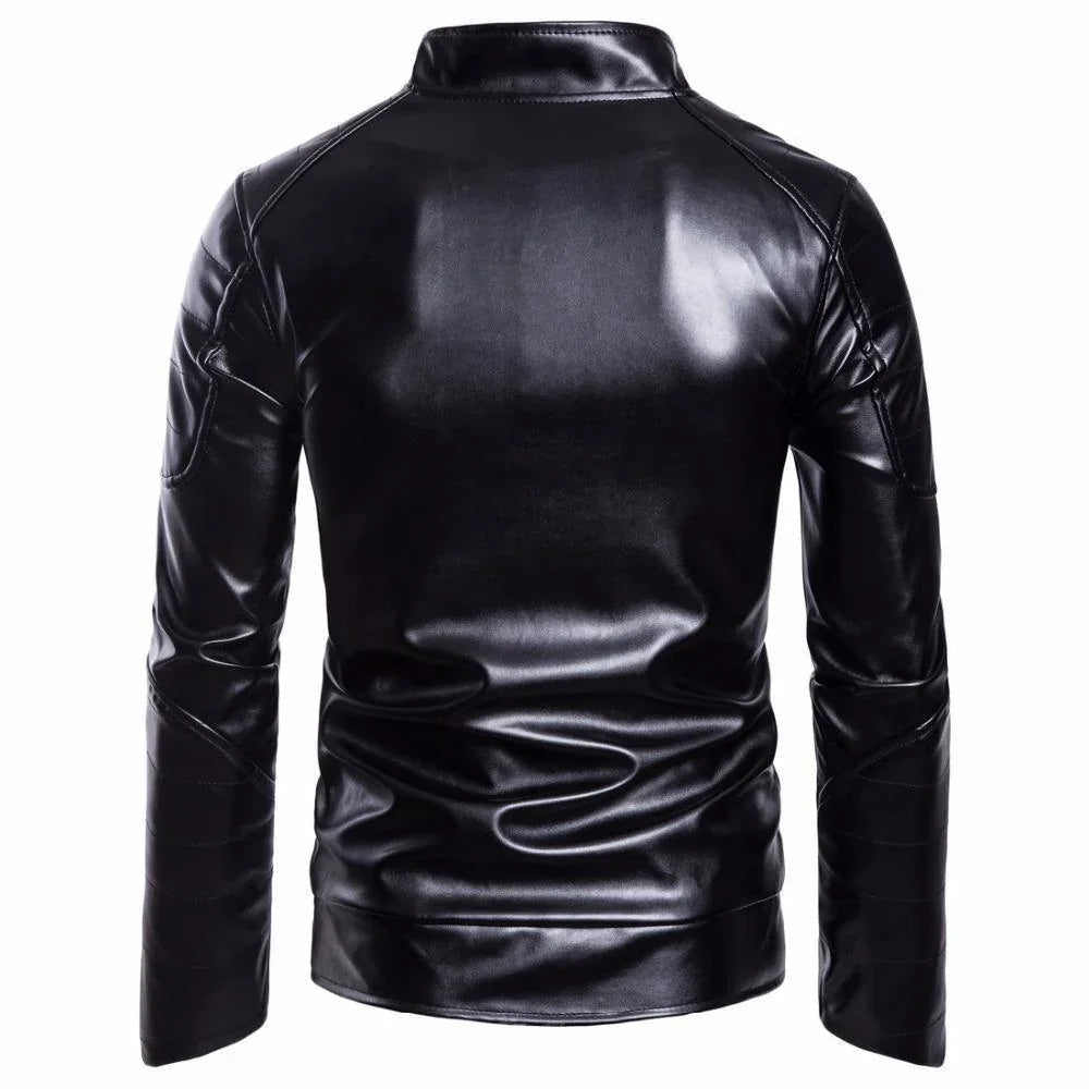 Veste Cuir Homme Motif Losange Moderne 3